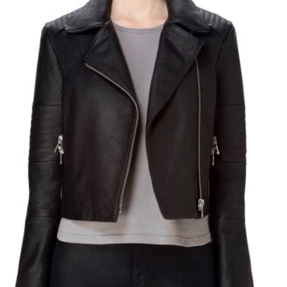 J Brand Aiah Leather Jacket In Black